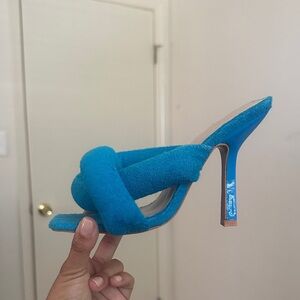 Blue Knotted Heeled Sandals PLT! NEW!
